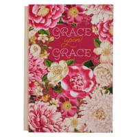 Quarter-Bound Journal: Grace Upon Grace, Pink Floral Flexi-back